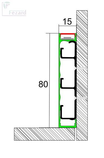 Алюминиевый плинтус Fezard Кабельный ALP-G80-LA Алюминий 80*15*2500 мм в Омске