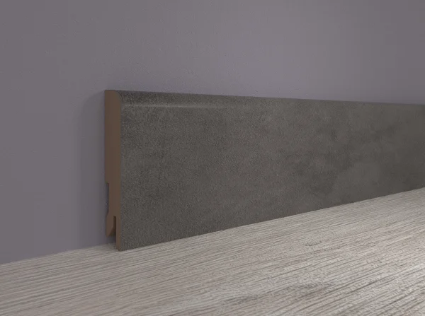 Плинтус MDF Bonkeel 24064 Бетон Лофт Графит (100х16х2400 мм) в Омске