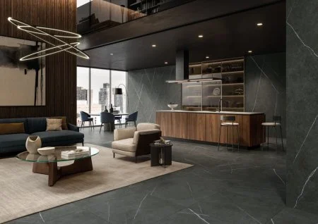 Керамогранит Italon Метрополис Империал Блэк 80х80 (Натуральная и Реттифицированная) в Омске