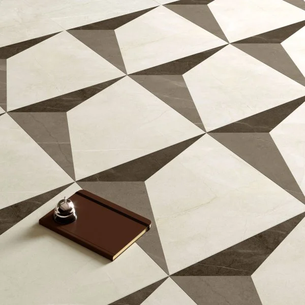 Керамогранит Coliseum Фьямма Уайт Вставка Фрэйм 60х60 (Натуральный и Реттифицированный) в Омске