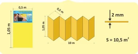 Подложка Солид 2мм гармошка желтая (10.5 м2) в Омске