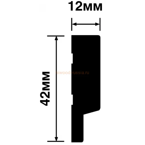 Финишный молдинг LF124A W50 правый декорированный (42х12х2700мм) в Омске
