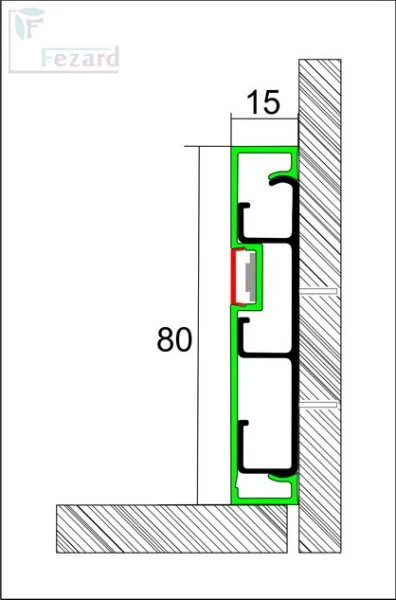 Алюминиевый плинтус Fezard Кабельный ALP-G80-LF Алюминий 80*15*2500 мм в Омске