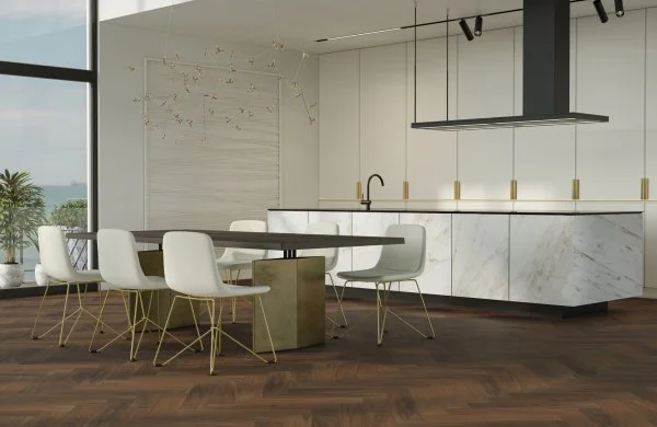 Паркетная доска Quartz Parquet Английская Ёлка Орех Американский 33-400-29 в Омске