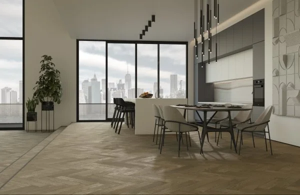 Паркетная доска Quartz Parquet Английская Ёлка Дуб Карельский 33-419 в Омске