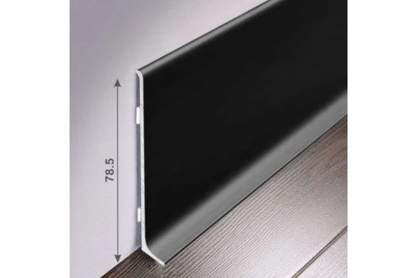 Алюминиевый плинтус Bonkeel ПЛ80 515л Черный (78,5х11,2х2500мм) в Омске